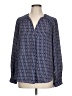 Pleione 100% Polyester Blue Long Sleeve Blouse Size L - photo 1