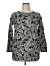 Roaman's 100% Cotton Paisley Silver 3/4 Sleeve Top Size 14 - 16 - photo 1