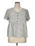 Shein Curve 100% Polyester Polka Dots Gray Short Sleeve Blouse Size 1XL - photo 1