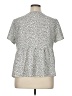 Shein Curve 100% Polyester Polka Dots Gray Short Sleeve Blouse Size 1XL - photo 2