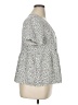Shein Curve 100% Polyester Polka Dots Gray Short Sleeve Blouse Size 1XL - photo 4