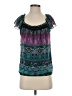 Wrapper 100% Polyester Teal Sleeveless Blouse Size XS - photo 1