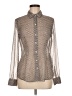 Banana Republic 100% Polyester Polka Dots Gray Long Sleeve Blouse Size 6 - photo 1
