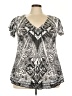 One World 100% Polyester Silver Short Sleeve Blouse Size 2X - photo 1