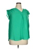 Vince Camuto 100% Polyester Green Short Sleeve Blouse Size 1X - photo 1