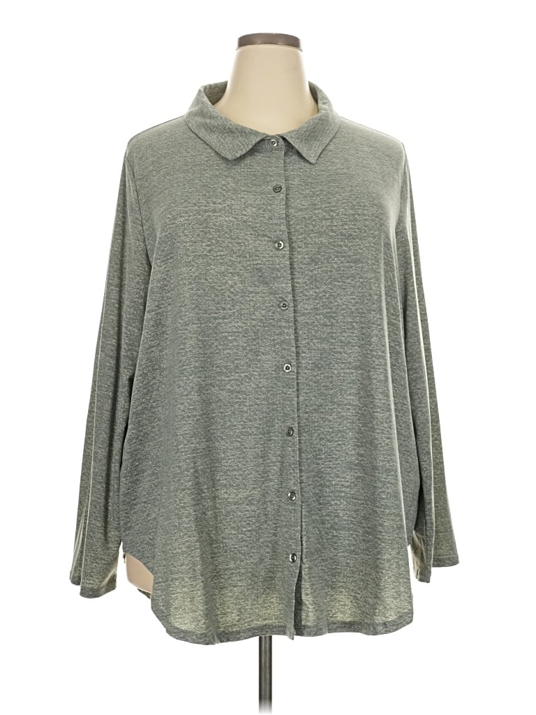 Pre-owned Lularoe Long Sleeve Blouse In Gray