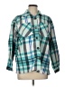 Ruby Rd. 100% Polyester Plaid Teal Long Sleeve Blouse Size L (petite) - photo 1