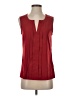 Calvin Klein 100% Polyester Red Sleeveless Blouse Size XS - photo 1