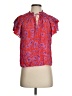 Caballero 100% Viscose Red Short Sleeve Blouse Size S - photo 1