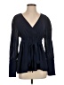 Shein Blue Long Sleeve Blouse Size S - photo 1