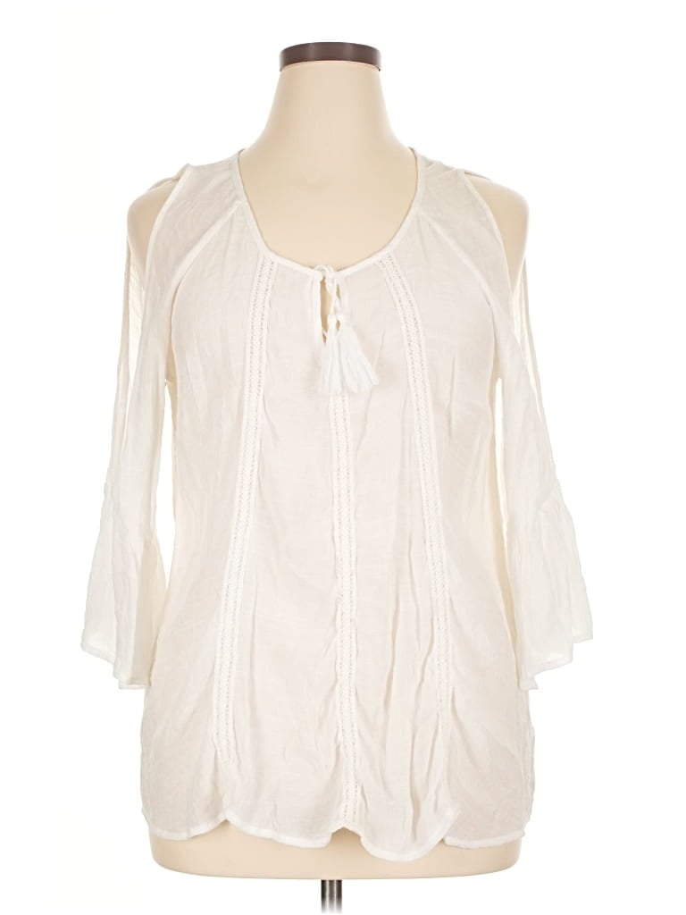 Pre-owned Spense 3/4 Sleeve Blouse In Ivory