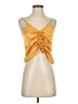 Pink Rose Yellow Sleeveless Blouse Size S - photo 1