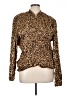 MSK 100% Polyester Animal Print Brown Long Sleeve Blouse Size XL - photo 1