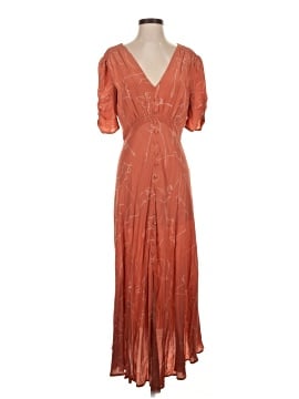 strapless open back dress Cut-Out Orange Beaded Dress with Feathers on Sleeves – Walone LLC main image 1