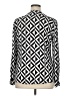 Dana Buchman 100% Polyester Chevron-herringbone Silver Long Sleeve Blouse Size 14 - photo 2