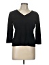 City Silk Black 3/4 Sleeve Top Size L - photo 1