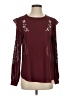Neiman Marcus Burgundy Long Sleeve Blouse Size S - photo 1