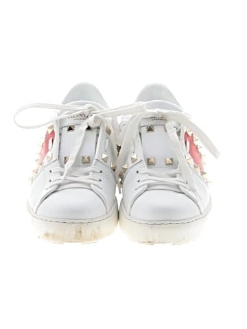 Valentino Garavani Leather Heart Rockstud Sneakers (view 2)