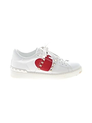 Valentino Garavani Leather Heart Rockstud Sneakers (view 1)