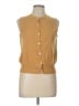 Theory Gold Orange Sleeveless Button-Down Shirt Size L - photo 1