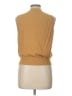 Theory Gold Orange Sleeveless Button-Down Shirt Size L - photo 2