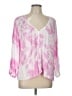 Stark X 100% Rayon Pink 3/4 Sleeve Blouse Size L - photo 1