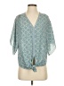 Max Studio 100% Polyester Teal Short Sleeve Blouse Size S - photo 1