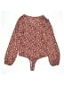 Daytrip Floral Burgundy Long Sleeve Blouse Size L - photo 2