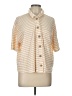 Torrid Stripes Ivory Short Sleeve Blouse Size Lg Plus (0) - photo 1
