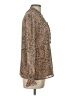 CeCe 100% Polyester Animal Print Brown Long Sleeve Blouse Size L - photo 4