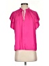 Caballero 100% Polyester Pink Short Sleeve Blouse Size S - photo 1