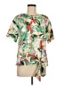 Worthington 100% Polyester Tropical Green Short Sleeve Blouse Size M - photo 1