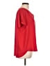 Pleione 100% Polyester Red Short Sleeve Blouse Size L - photo 4