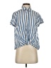 Lola River Stripes Blue Short Sleeve Button-Down Shirt Size S - photo 1