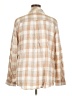 Style&Co Checkered-gingham Tan 3/4 Sleeve Button-Down Shirt Size XL - photo 2