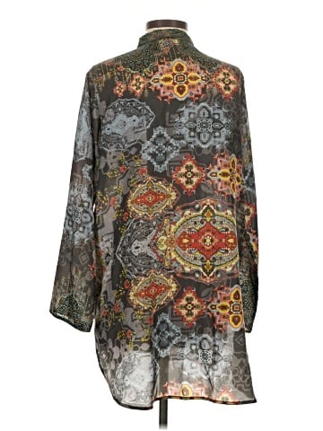 Johnny Was Long Sleeve Silk Top (view 2)