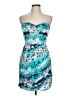Volcom 100% Rayon Print Blue Cocktail Dress Size L - photo 1