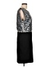 ERIN Erin Fetherston 100% Polyester Graphic Silver Cocktail Dress Size 10 - photo 4