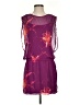 Express 100% Polyester Print Purple Cocktail Dress Size S - photo 1