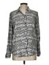 Chico's 100% Rayon Animal Print Black Silver Long Sleeve Polo Size Lg (2) - photo 1