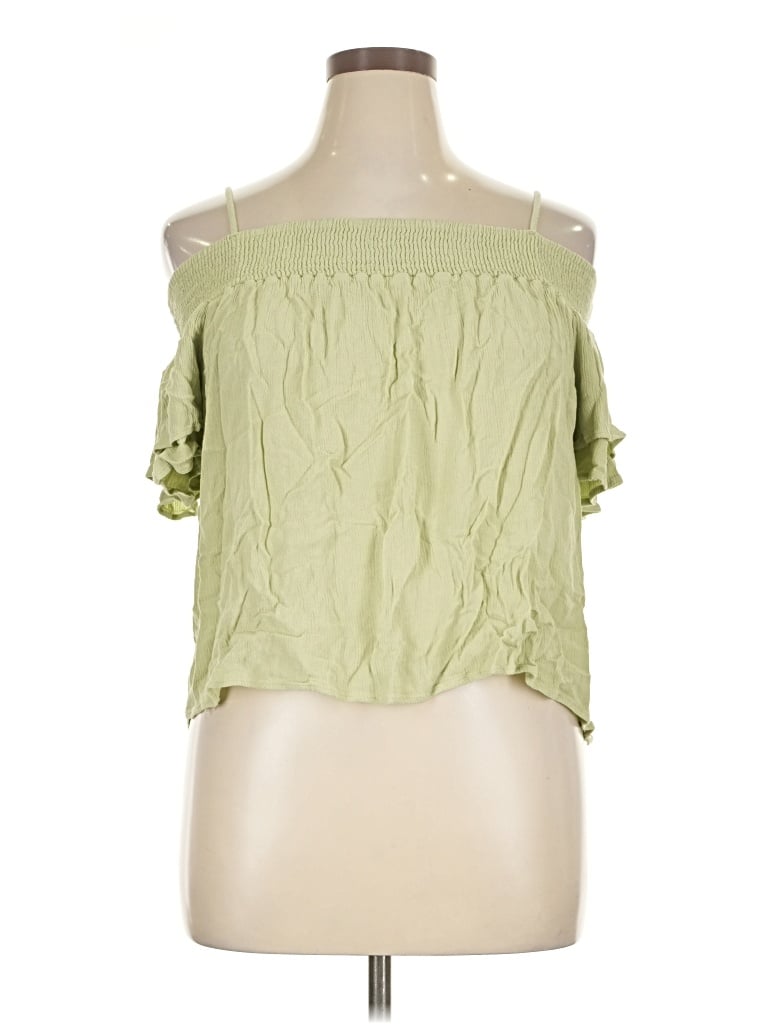 Pre-owned Lily White Sleeveless Blouse In Green