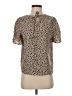 Papermoon 100% Polyester Animal Print Tan Short Sleeve Blouse Size S (petite) - photo 1