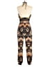 Bebe 100% Polyester Argyle Brown Jumpsuit Size 4 - photo 2