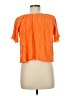 Just Be... 100% Polyester Orange Short Sleeve Blouse Size M - photo 2