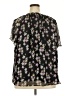 Lane Bryant 100% Polyester Floral Black Short Sleeve Blouse Size 22 - 24 Plus - photo 2