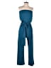 Zesica Solid Teal Jumpsuit Size S - photo 1