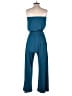 Zesica Solid Teal Jumpsuit Size S - photo 2