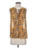 Fun2Fun 100% Polyester Floral Tropical Yellow Sleeveless T-Shirt Size S - photo 1