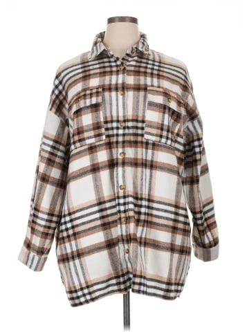 Noisy May 3/4 Sleeve Button-Down Shirt (view 1)