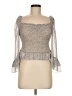 Storia 100% Polyester Silver 3/4 Sleeve Blouse Size M - photo 1